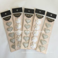 Glitter Sliver Heart 3D Sticker / White Peony Fleur Dimensional Paper Craft Autocollants